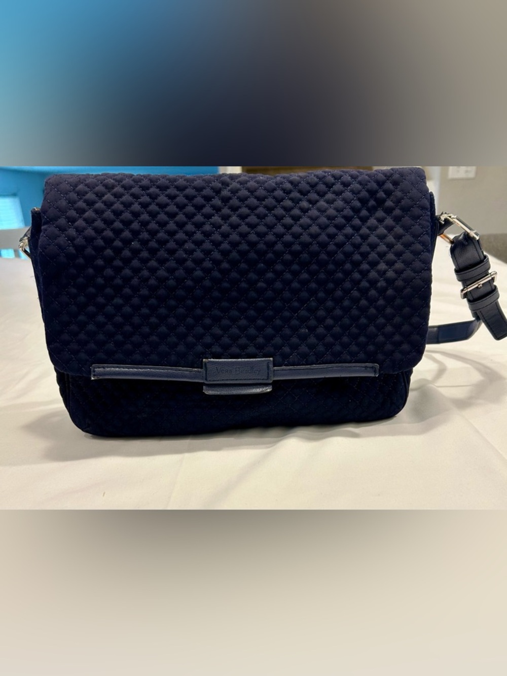 Vera Bradley Navy and Pink Floral Lined Tote